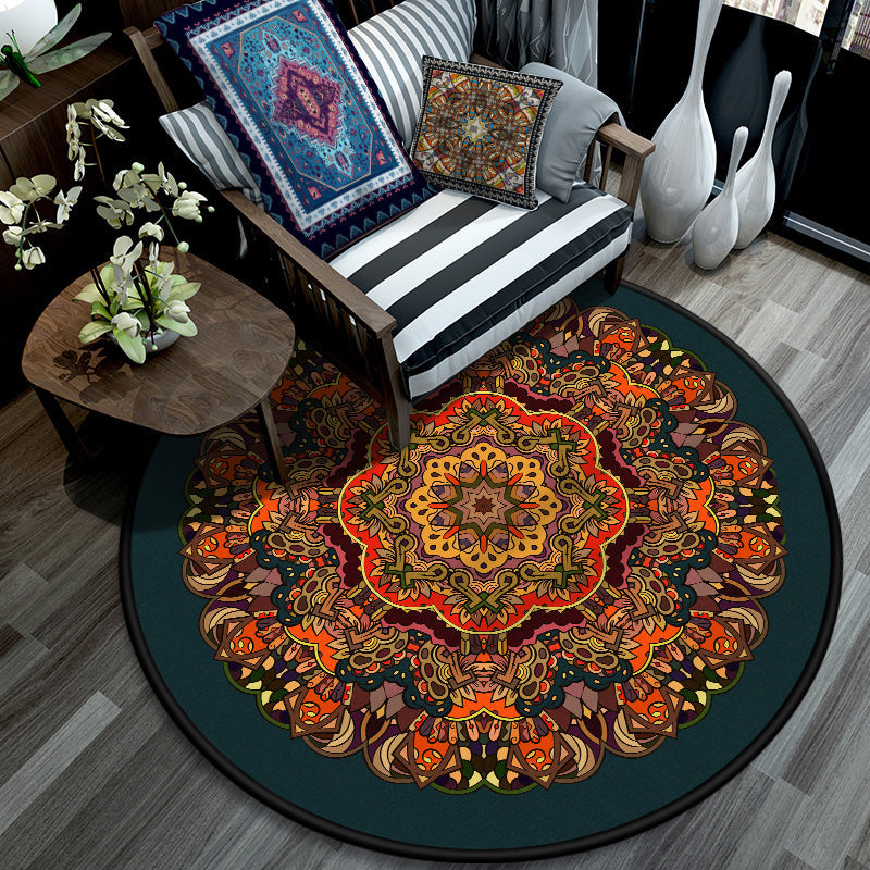 Multi Color Bedroom Rug Moroccan Floral Area Rug Synthetics Stain Resistant Washable Non-Slip Rug Navy Clearhalo 'Area Rug' 'Moroccan' 'Rugs' Rug' 2185045