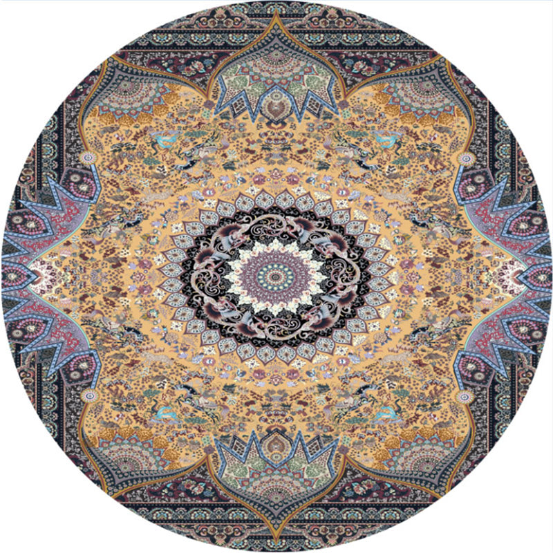 Olden Turkish Folk Art Rug Multi Color Persian Carpet Polyester Anti-Slip Stain Resistant Washable Rug for Room Purple Clearhalo 'Area Rug' 'Moroccan' 'Rugs' Rug' 2185062