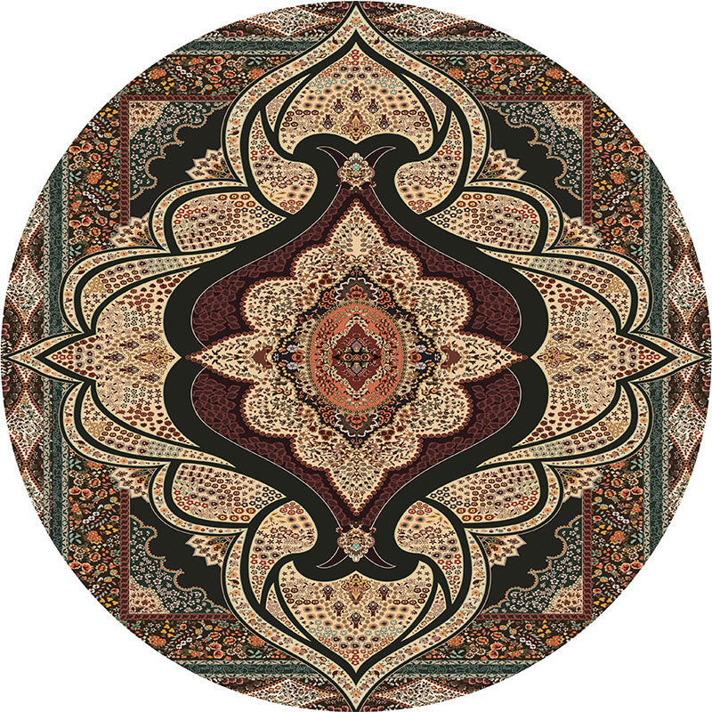 Olden Turkish Folk Art Rug Multi Color Persian Carpet Polyester Anti-Slip Stain Resistant Washable Rug for Room Camel Clearhalo 'Area Rug' 'Moroccan' 'Rugs' Rug' 2185065