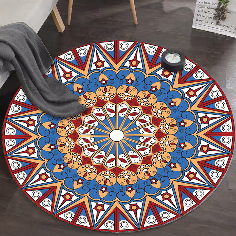 Art Deco Moroccan Rug Multi-Colored Mandala Rug Pet Friendly Machine Washable Anti-Slip Rug for Bedroom Clearhalo 'Area Rug' 'Moroccan' 'Rugs' Rug' 2185076
