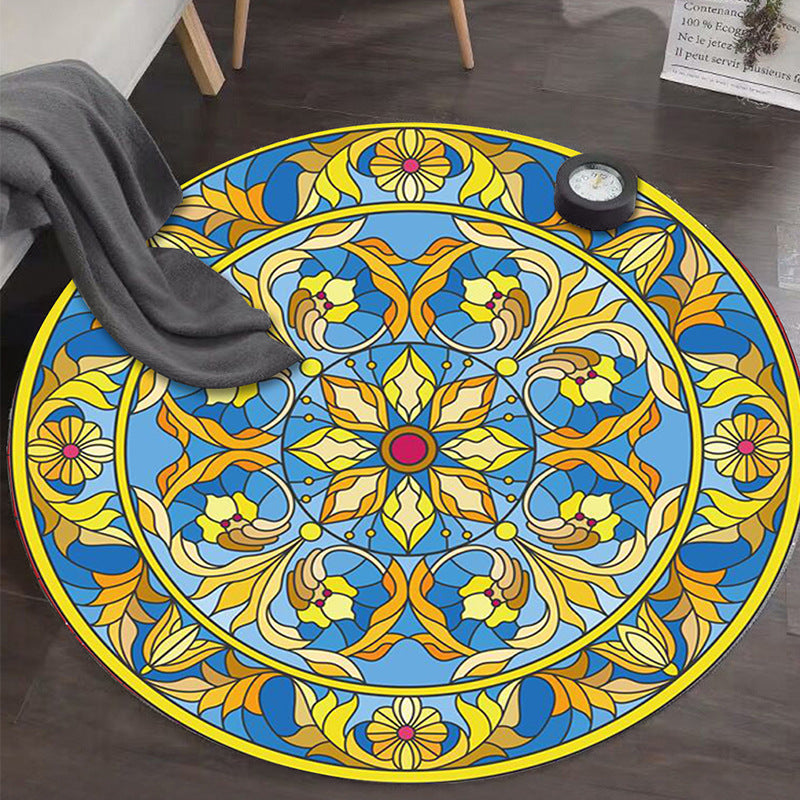 Art Deco Moroccan Rug Multi-Colored Mandala Rug Pet Friendly Machine Washable Anti-Slip Rug for Bedroom Clearhalo 'Area Rug' 'Moroccan' 'Rugs' Rug' 2185087