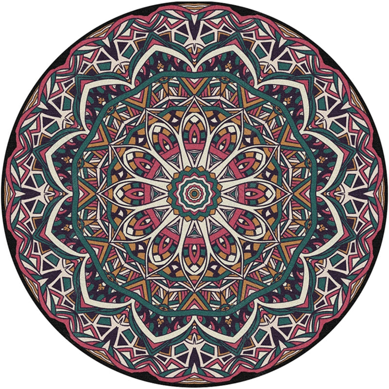 Moroccan Door Rug Multicolor Mandala Area Rug Polypropylene Anti-Slip Stain Resistant Machine Washable Rug Purple-Pink Clearhalo 'Area Rug' 'Moroccan' 'Rugs' Rug' 2185110
