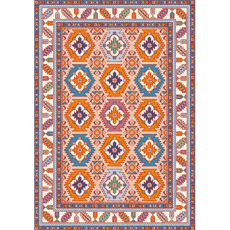 Persian Home Rug Multi Color Symmetric Print Carpet Polyester Anti-Slip Backing Machine Washable Stain Resistant Rug Orange Clearhalo 'Area Rug' 'Moroccan' 'Rugs' Rug' 2185249