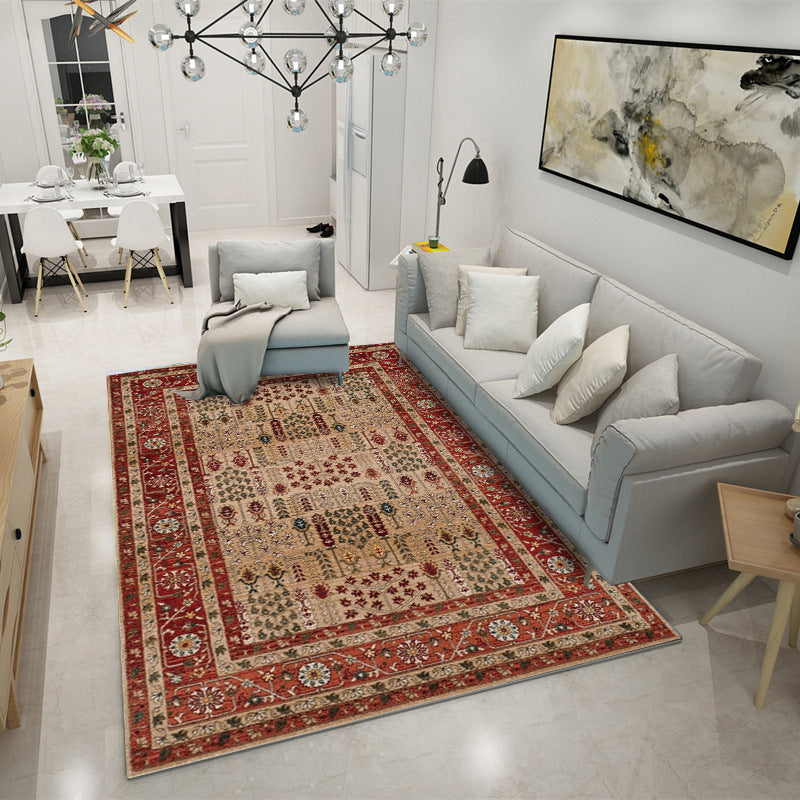 Multi-Color Floral Print Rug Polyester Moroccan Area Carpet Non-Slip Backing Machine Washable Pet Friendly Rug for Sitting Room Clearhalo 'Area Rug' 'Moroccan' 'Rugs' Rug' 2185298