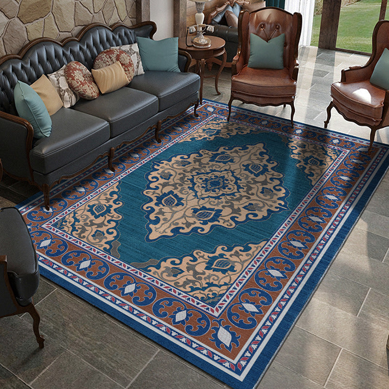 Multi-Color Floral Print Rug Polyester Moroccan Area Carpet Non-Slip Backing Machine Washable Pet Friendly Rug for Sitting Room Clearhalo 'Area Rug' 'Moroccan' 'Rugs' Rug' 2185312