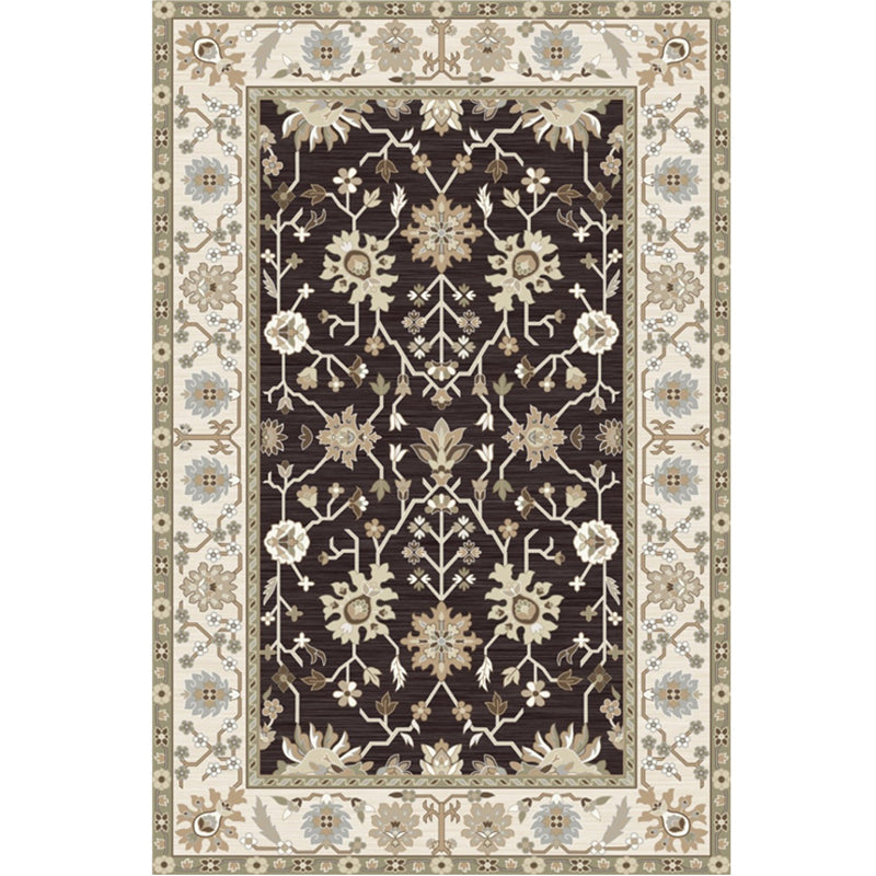 Whitewash Jacquard Print Rug Multicolor Persian Carpet Synthetics Anti-Slip Washable Stain Resistant Rug for Tearoom Black Clearhalo 'Area Rug' 'Moroccan' 'Rugs' Rug' 2185331