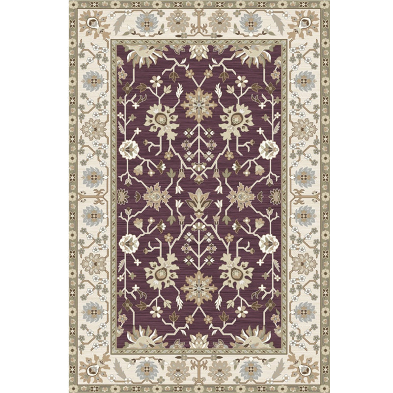 Whitewash Jacquard Print Rug Multicolor Persian Carpet Synthetics Anti-Slip Washable Stain Resistant Rug for Tearoom Burgundy Clearhalo 'Area Rug' 'Moroccan' 'Rugs' Rug' 2185332