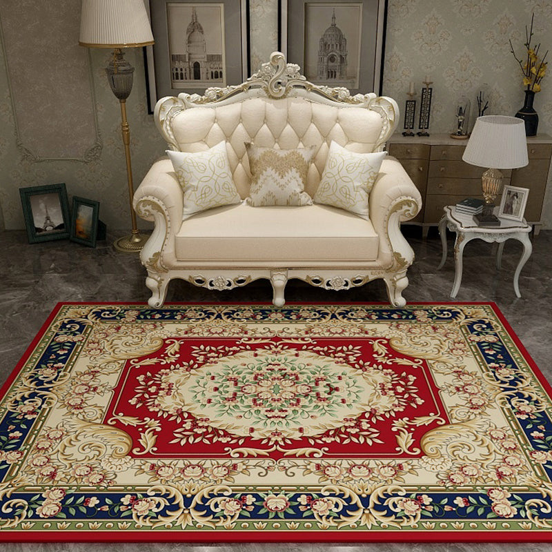 Multi-Colored Moroccan Rug Synthetics Jacquard Pattern Rug Washable Stain Resistant Non-Slip Carpet for Lounge Watermelon Red Clearhalo 'Area Rug' 'Moroccan' 'Rugs' Rug' 2185388