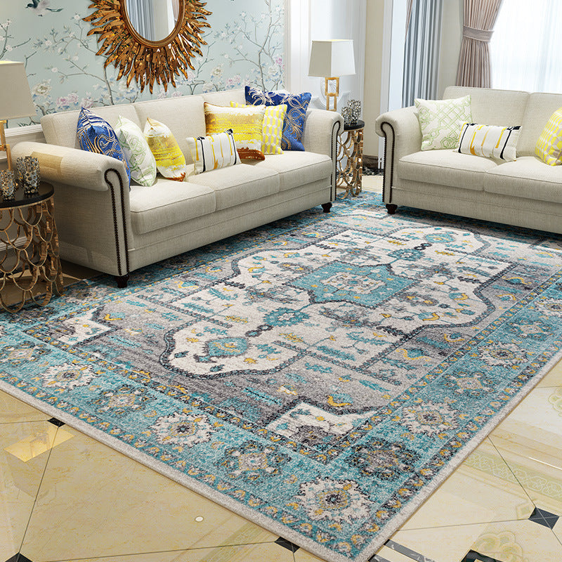 Antique Multi Color Floral Rug Polypropylene Moroccan Area Carpet Pet Friendly Washable Non-Slip Rug for Guest Room Clearhalo 'Area Rug' 'Moroccan' 'Rugs' Rug' 2185526