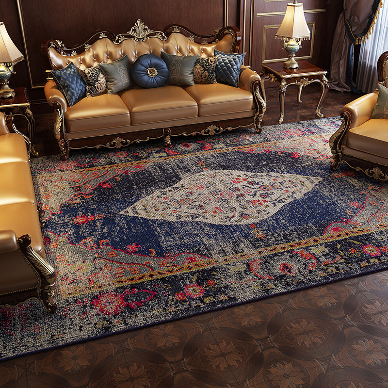 Antique Multi Color Floral Rug Polypropylene Moroccan Area Carpet Pet Friendly Washable Non-Slip Rug for Guest Room Clearhalo 'Area Rug' 'Moroccan' 'Rugs' Rug' 2185530
