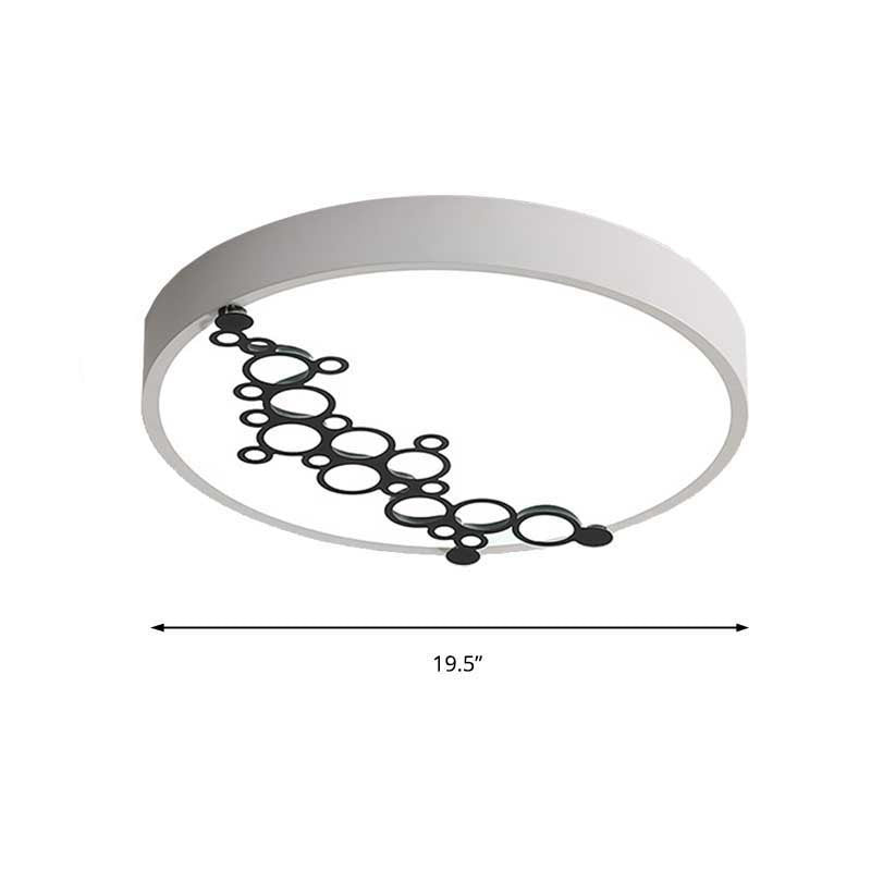 Round/Square Bedroom Flush Light 16"/19.5" Wide Simple Iron LED Flushmount with Bubble Pattern, White Light Clearhalo 'Ceiling Lights' 'Close To Ceiling Lights' 'Close to ceiling' 'Flush mount' Lighting' 218583