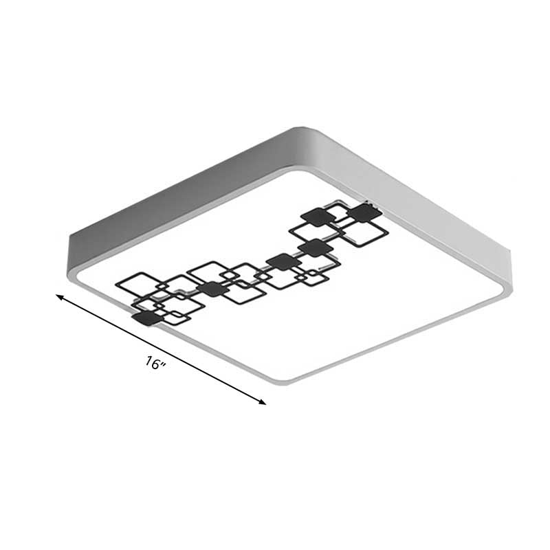 Round/Square Bedroom Flush Light 16"/19.5" Wide Simple Iron LED Flushmount with Bubble Pattern, White Light Clearhalo 'Ceiling Lights' 'Close To Ceiling Lights' 'Close to ceiling' 'Flush mount' Lighting' 218588