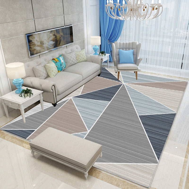 Neat 3D Effect Triangle Rug Multicolor Contemporary Carpet Polypropylene Machine Washable Pet Friendly Anti-Slip Rug for Home Brown Clearhalo 'Area Rug' 'Modern' 'Rugs' Rug' 2186074