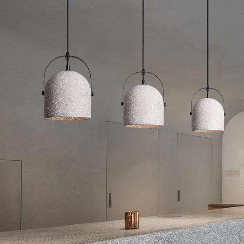 Simplicity Bell Shade Suspension Light Cement 1 Head Restaurant Pendant Light Fixture White Clearhalo 'Ceiling Lights' 'Lighting' 'Pendant Lights' 2186594_ef0e3fcd-eab6-44e0-a5b7-aab2b834ebf0
