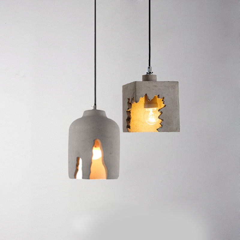 Modern Style Geometric Suspension Light Cement Single Dining Room Pendant Light Fixture Clearhalo 'Ceiling Lights' 'Modern Pendants' 'Modern' 'Pendant Lights' 'Pendants' Lighting' 2186642
