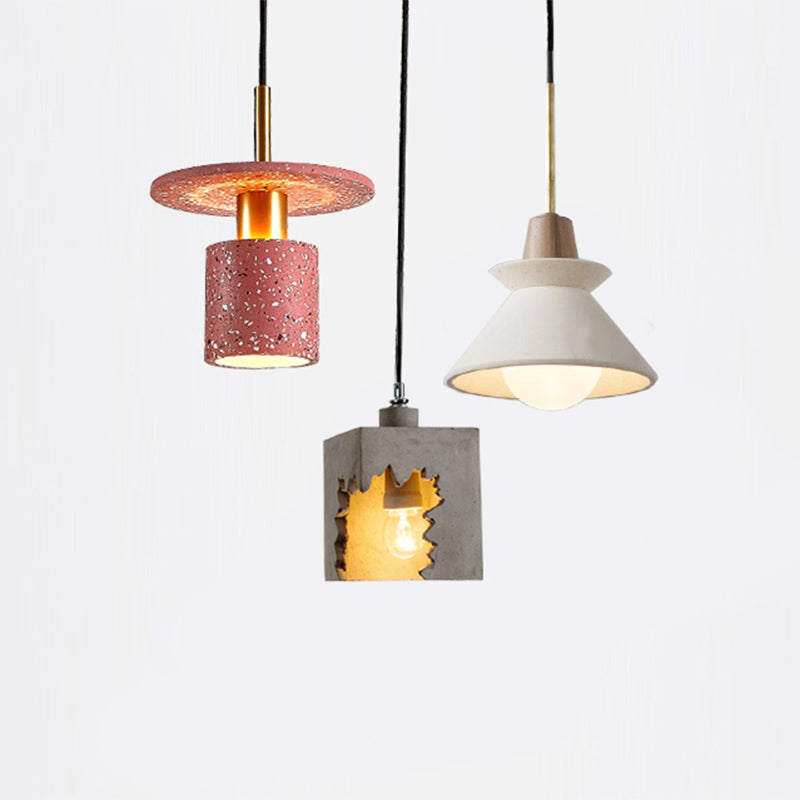 Modern Style Geometric Suspension Light Cement Single Dining Room Pendant Light Fixture Clearhalo 'Ceiling Lights' 'Modern Pendants' 'Modern' 'Pendant Lights' 'Pendants' Lighting' 2186644