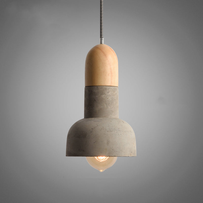 Flashlight Shaped Ceiling Light Minimalistic Cement 1��Bulb Dining Room Hanging Pendant Light Clearhalo 'Ceiling Lights' 'Modern Pendants' 'Modern' 'Pendant Lights' 'Pendants' Lighting' 2186659