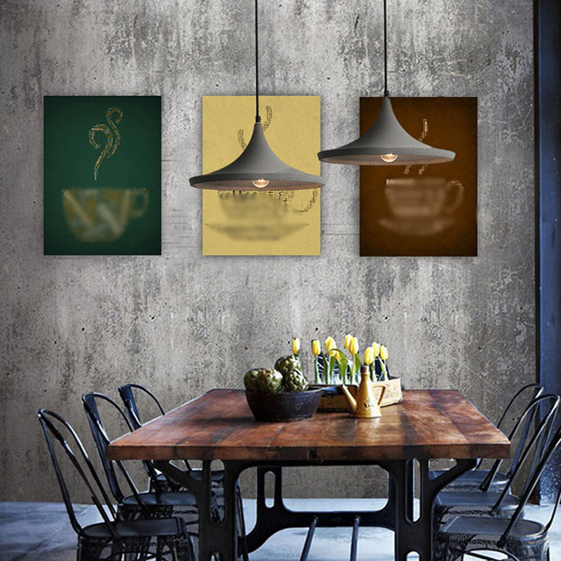 Conical Cement Suspension Lighting Nordic Style 1 Bulb Grey Pendant Ceiling Light Clearhalo 'Ceiling Lights' 'Lighting' 'Pendant Lights' 2186689_6505c91f-5109-4dd3-bb47-6782d40fb99f