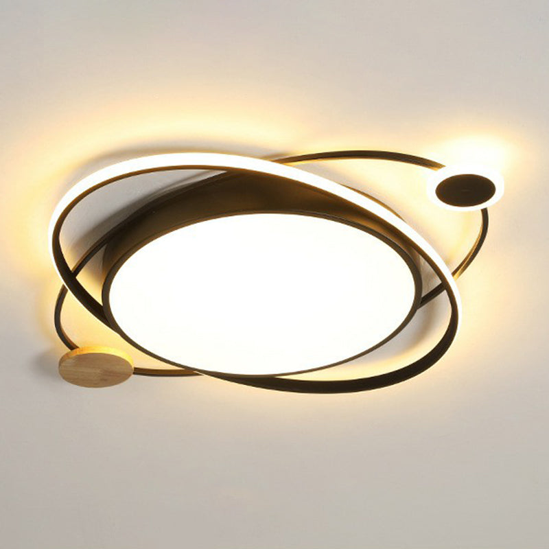Macaron Orbit Shaped LED Flush Mount Lighting Metallic Kids Bedroom Flush Mount Ceiling Light Clearhalo 'Ceiling Lights' 'Close To Ceiling Lights' 'Close to ceiling' 'Flush mount' Lighting' 2186800