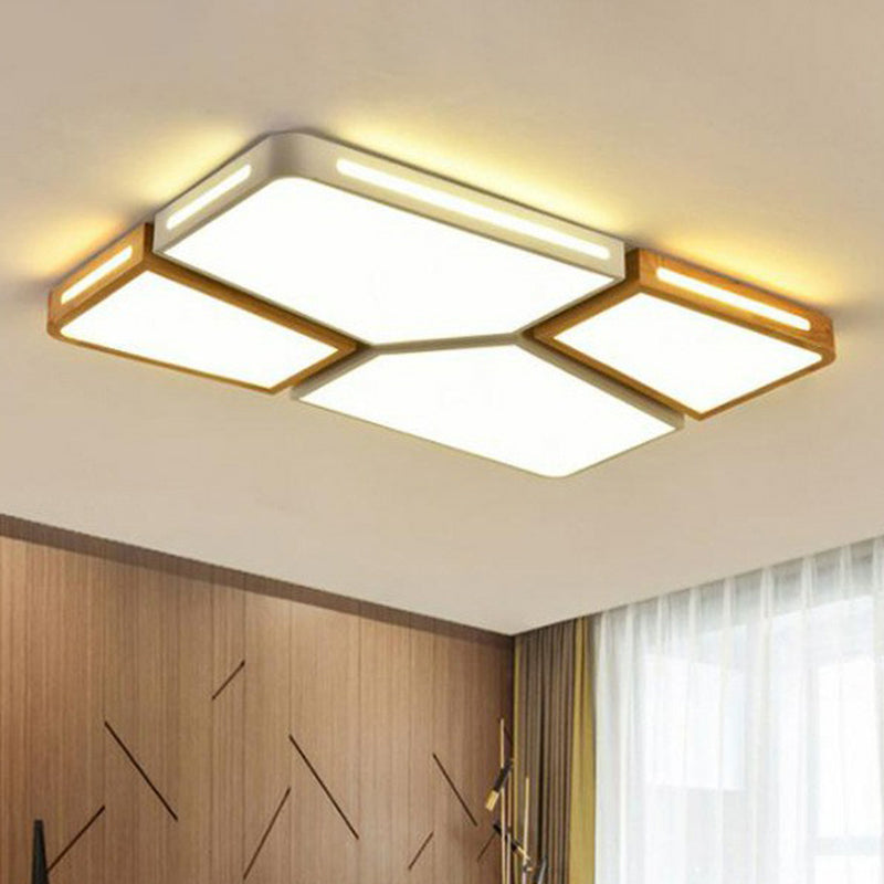 Splicing Rectangle Flush Light Macaron Acrylic Living Room LED Flush Ceiling Light Fixture Clearhalo 'Ceiling Lights' 'Close To Ceiling Lights' 'Close to ceiling' 'Flush mount' Lighting' 2186829