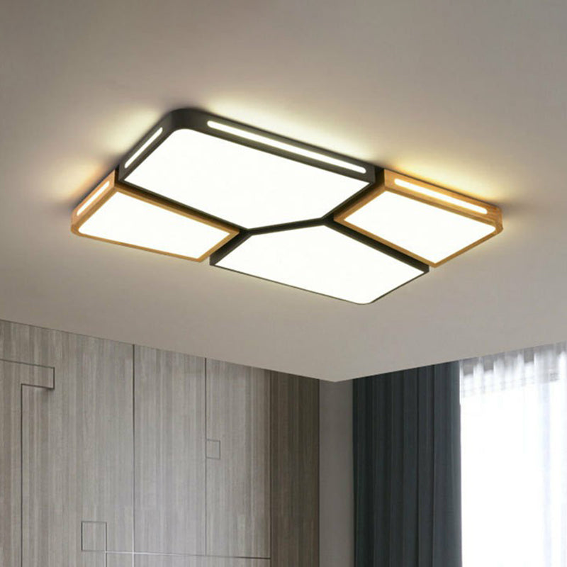 Splicing Rectangle Flush Light Macaron Acrylic Living Room LED Flush Ceiling Light Fixture Grey Clearhalo 'Ceiling Lights' 'Close To Ceiling Lights' 'Close to ceiling' 'Flush mount' Lighting' 2186831