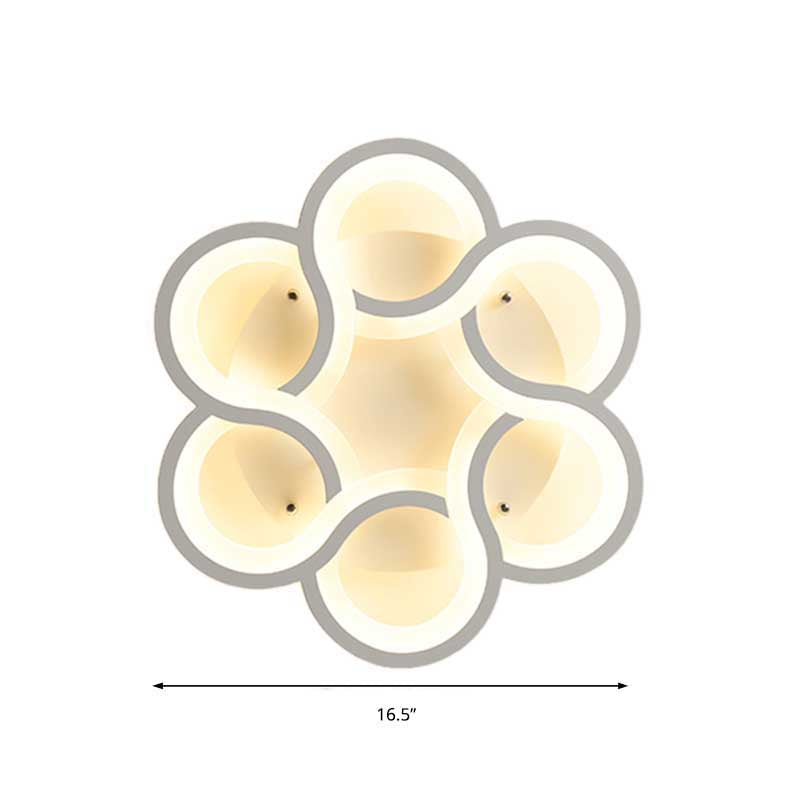 Contemporary Flower-Like LED Flush Mount Lighting Acrylic 16.5"/20.5" Wide Bedroom Ceiling Mounted Fixture in Warm/White Light Clearhalo 'Ceiling Lights' 'Close To Ceiling Lights' 'Close to ceiling' 'Semi-flushmount' Lighting' 218687