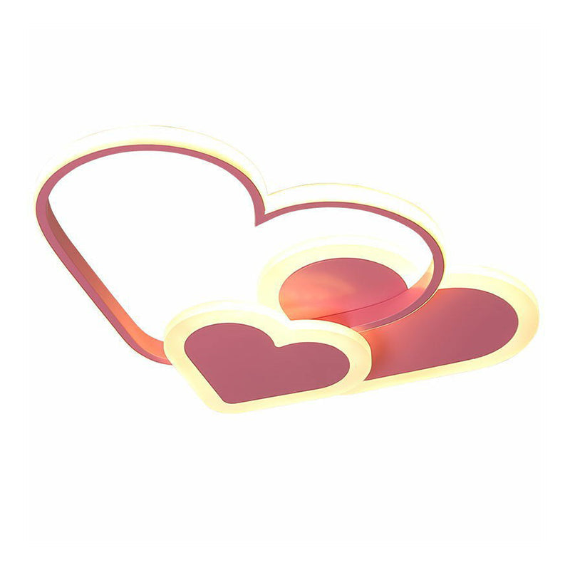 Heart Shaped Kindergarten Flush Light Acrylic Macaron LED Flush Ceiling Light Fixture Clearhalo 'Ceiling Lights' 'Close To Ceiling Lights' 'Close to ceiling' 'Flush mount' Lighting' 2186999