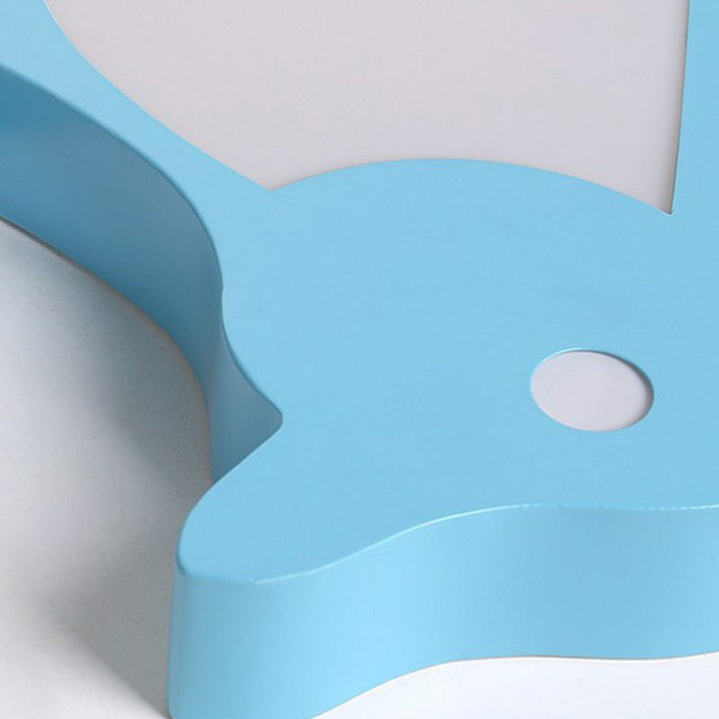 Squirrel Shaped Flush Light Kids Metallic Blue LED Flush Ceiling Light Fixture for Bedroom Clearhalo 'Ceiling Lights' 'Close To Ceiling Lights' 'Close to ceiling' 'Flush mount' Lighting' 2187030