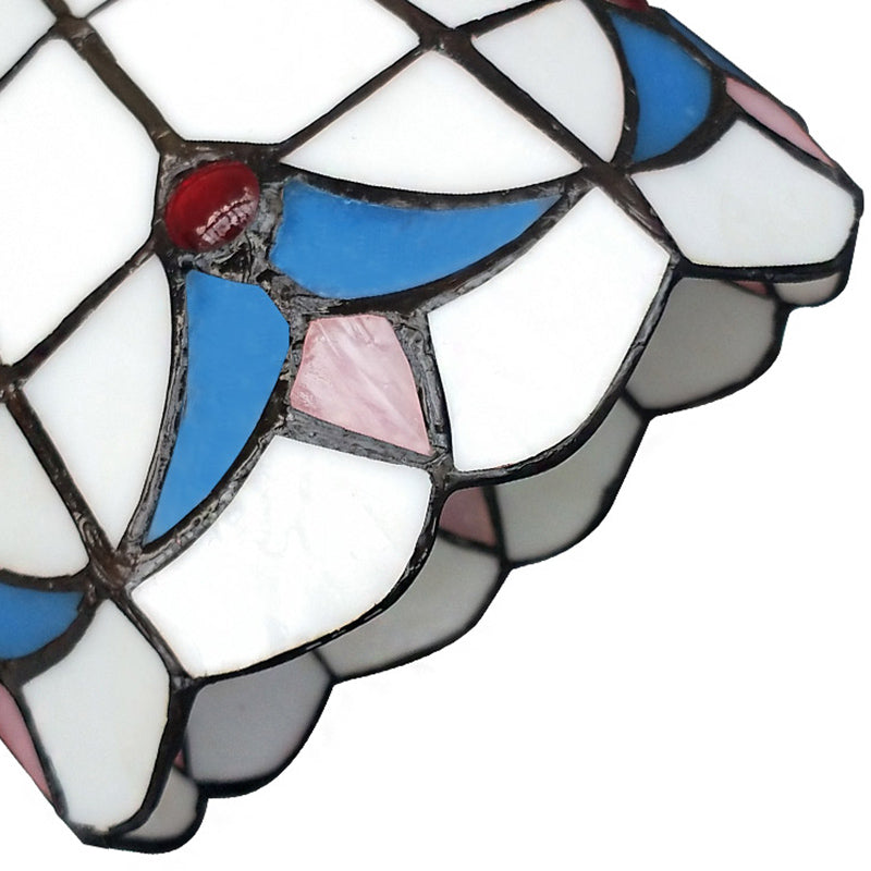 Stained Glass Shaded Hanging Light Traditional 3 Heads Bronze Multi Light Pendant Clearhalo 'Ceiling Lights' 'Close To Ceiling Lights' 'Industrial' 'Middle Century Pendants' 'Pendant Lights' 'Pendants' 'Tiffany close to ceiling' 'Tiffany Pendants' 'Tiffany' Lighting' 2187259