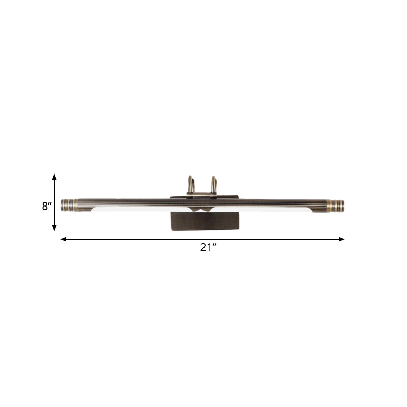 LED Linear Vanity Light Fixture Classic Bronze Metal Sconce Lamp in White/Warm Light, 21"/26" W Clearhalo 'Vanity Lights' 'Wall Lights' Lighting' 219081