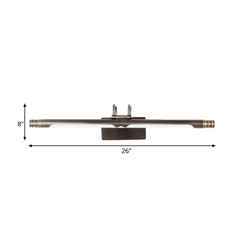 LED Linear Vanity Light Fixture Classic Bronze Metal Sconce Lamp in White/Warm Light, 21"/26" W Clearhalo 'Vanity Lights' 'Wall Lights' Lighting' 219082