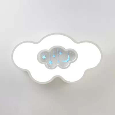 Modern Starry Ceiling Mount Light with Cloud Acrylic Metal Flush Light in White for Study Room Clearhalo 'Ceiling Lights' 'Close To Ceiling Lights' 'Close to ceiling' 'Flush mount' Lighting' 21964