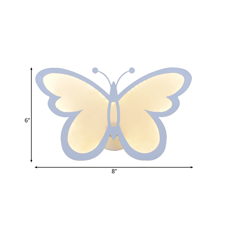 Modern 1/3 Lights LED Sconce Light White Acrylic Butterfly Wall Mounted Night Lamp in White/Natural Light Clearhalo 'Modern wall lights' 'Modern' 'Wall Lamps & Sconces' 'Wall Lights' Lighting' 219682