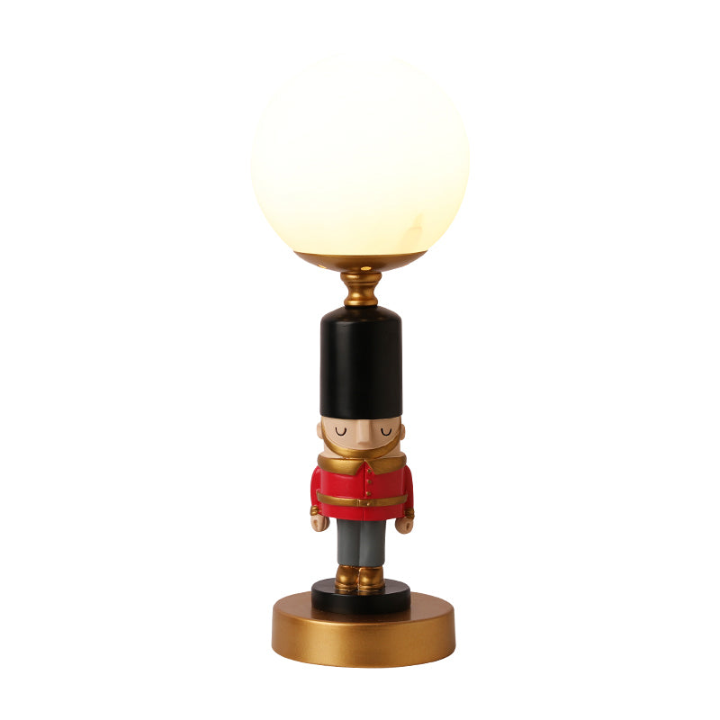 Soldier Bedside Nightstand Lamp Resin 1 Bulb Kids Style Table Lighting with Shade Clearhalo 'Lamps' 'Table Lamps' Lighting' 2197097