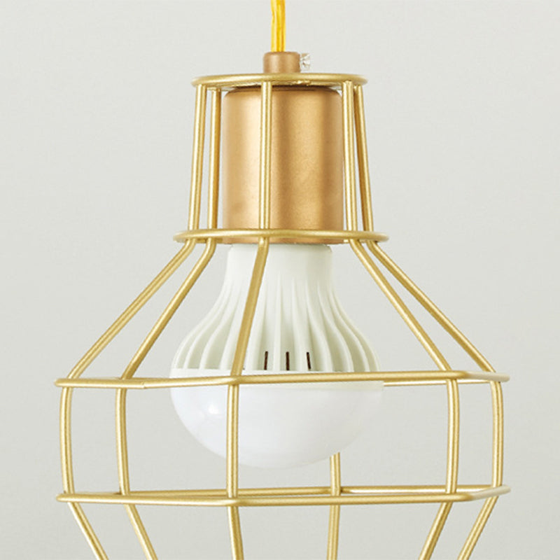 Grenade Cage Multi Ceiling Light Minimalist Metallic 5 Bulbs Staircase Suspension Lighting Clearhalo 'Ceiling Lights' 'Modern Pendants' 'Modern' 'Pendant Lights' 'Pendants' Lighting' 2197695