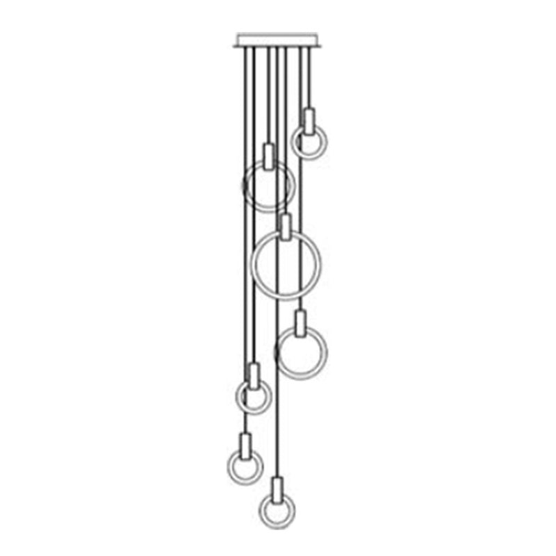 Ring Shaped Acrylic LED Multi Light Pendant Modern Style Gold Hanging Lighting for Staircase Clearhalo 'Ceiling Lights' 'Modern Pendants' 'Modern' 'Pendant Lights' 'Pendants' Lighting' 2197708