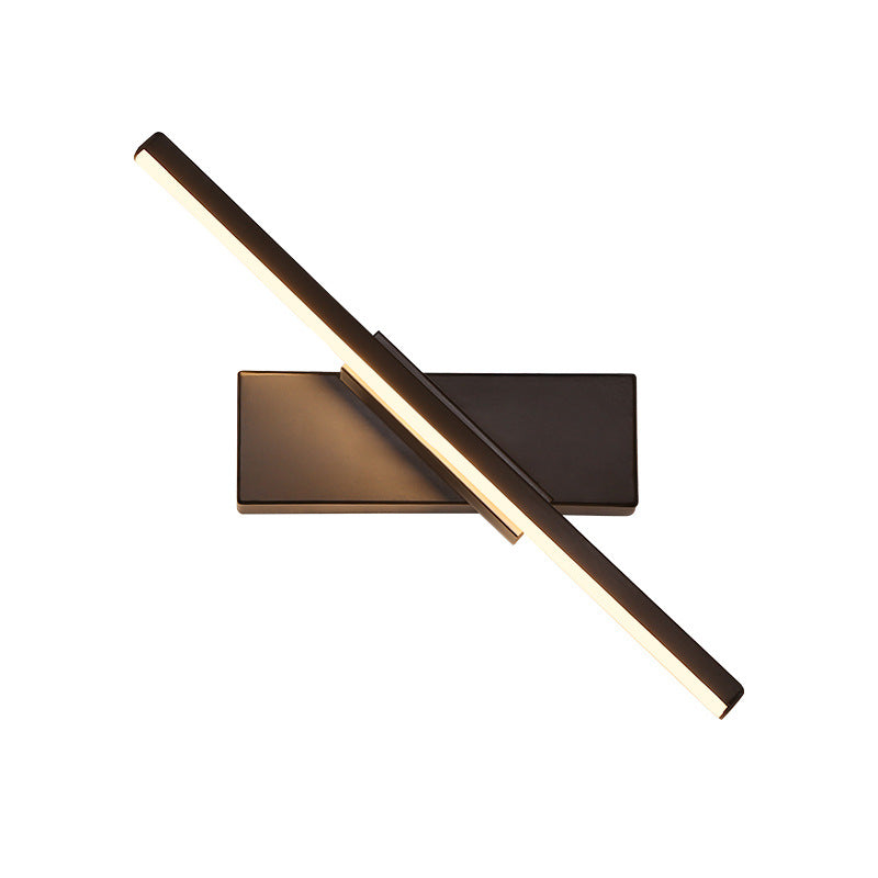 Rotatable Acrylic Linear LED Sconce Light Simplicity Black/White Wall Lighting Fixture, White/Warm Light Clearhalo 'Modern wall lights' 'Modern' 'Wall Lamps & Sconces' 'Wall Lights' Lighting' 219854