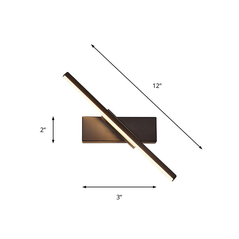 Rotatable Acrylic Linear LED Sconce Light Simplicity Black/White Wall Lighting Fixture, White/Warm Light Clearhalo 'Modern wall lights' 'Modern' 'Wall Lamps & Sconces' 'Wall Lights' Lighting' 219855