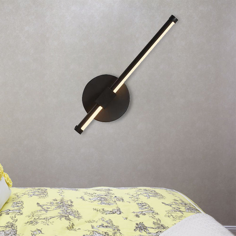 Acrylic Wall Sconce Bar Simple LED Black/White Wall Mounted Lamp with Rotatable Design in Warm/White Light Clearhalo 'Modern wall lights' 'Modern' 'Wall Lamps & Sconces' 'Wall Lights' Lighting' 219880