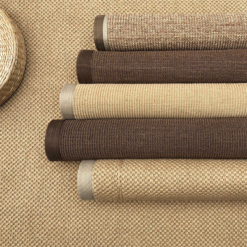 Chinoiserie Bedroom Rug Multi-Colored Plain Indoor Rug Jute Natural Fiber Easy Care Rug with Border Clearhalo 'Area Rug' 'Rug' 2198871