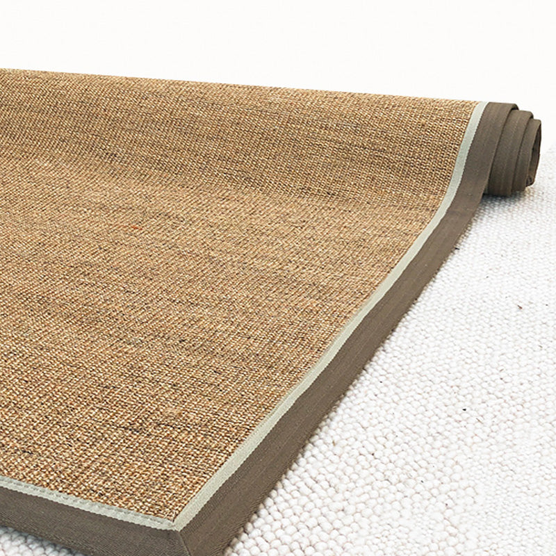 Chinoiserie Bedroom Rug Multi-Colored Plain Indoor Rug Jute Natural Fiber Easy Care Rug with Border Clearhalo 'Area Rug' 'Rug' 2198873