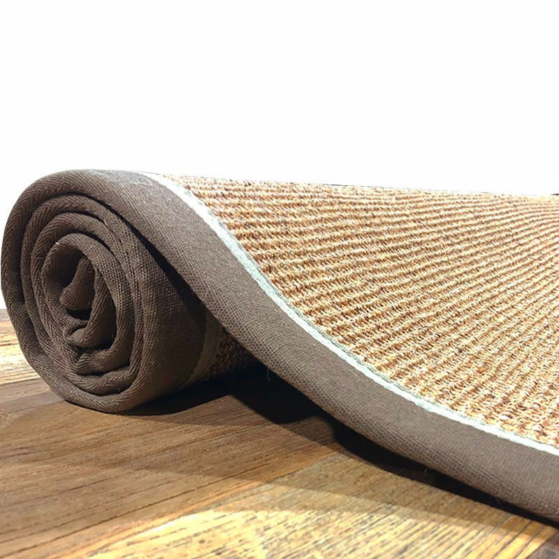 Chinoiserie Bedroom Rug Multi-Colored Plain Indoor Rug Jute Natural Fiber Easy Care Rug with Border Clearhalo 'Area Rug' 'Rug' 2198875