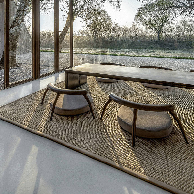 Multi-Color Rustic Rug Jute Plain Carpet Washable Natural Fiber Indoor Rug with Border for Home Decoration Clearhalo 'Area Rug' 'Rug' 2198888