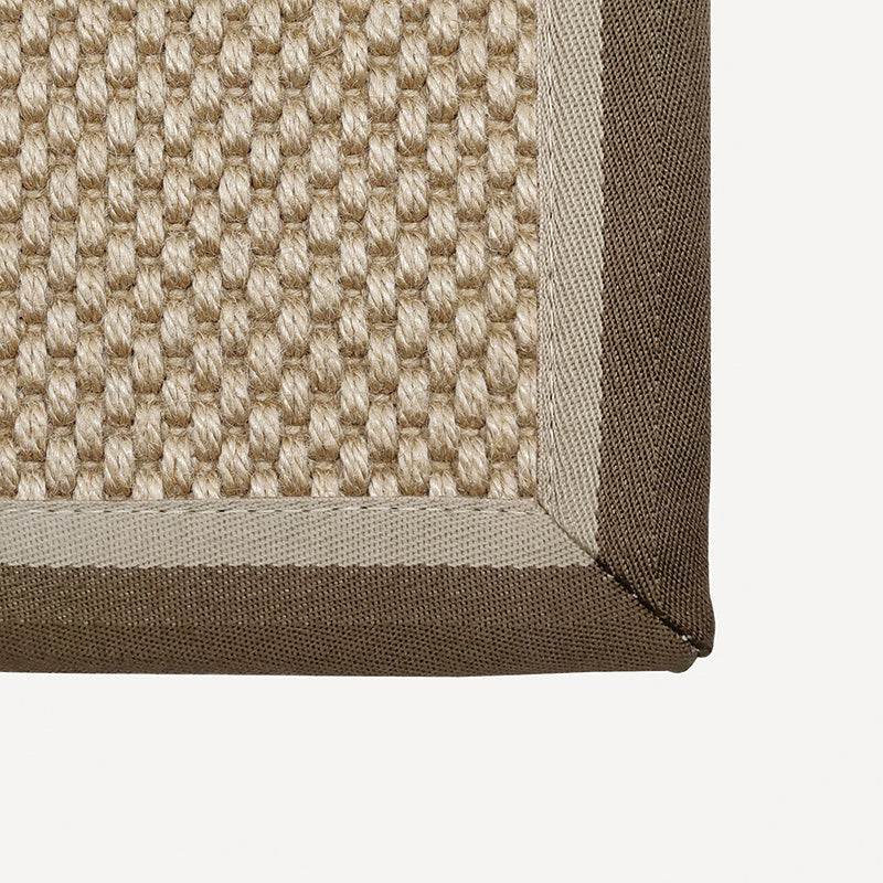 Multi-Color Rustic Rug Jute Plain Carpet Washable Natural Fiber Indoor Rug with Border for Home Decoration Camel Clearhalo 'Area Rug' 'Rug' 2198894