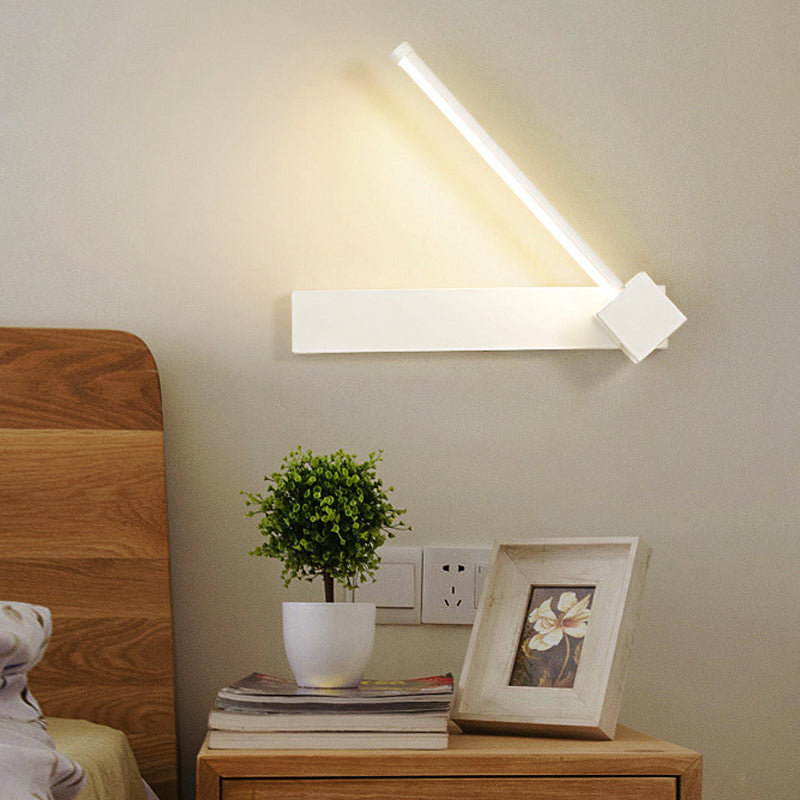 Adjustable Acrylic Shaded Linear Wall Sconce Simplicity LED Black/White Wall Mounted Light Fixture, Warm/White Light White Clearhalo 'Modern wall lights' 'Modern' 'Wall Lamps & Sconces' 'Wall Lights' Lighting' 219915