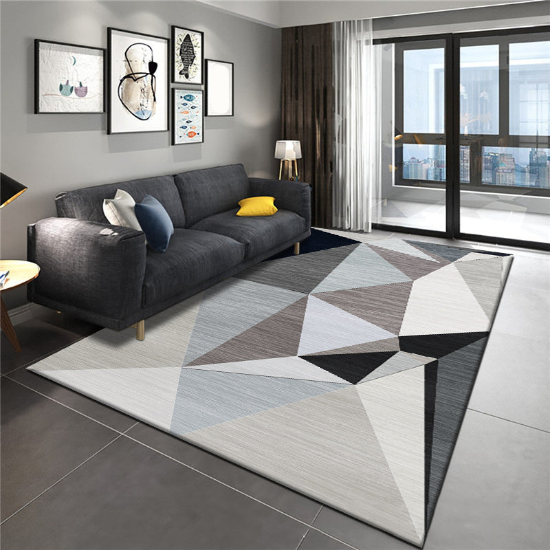 Multi Colored Room Area Rug Modern Colorblock Geometric Carpet Polypropylene Machine Washable Pet Friendly Non-Slip Rug Clearhalo 'Area Rug' 'Modern' 'Rugs' Rug' 2199176