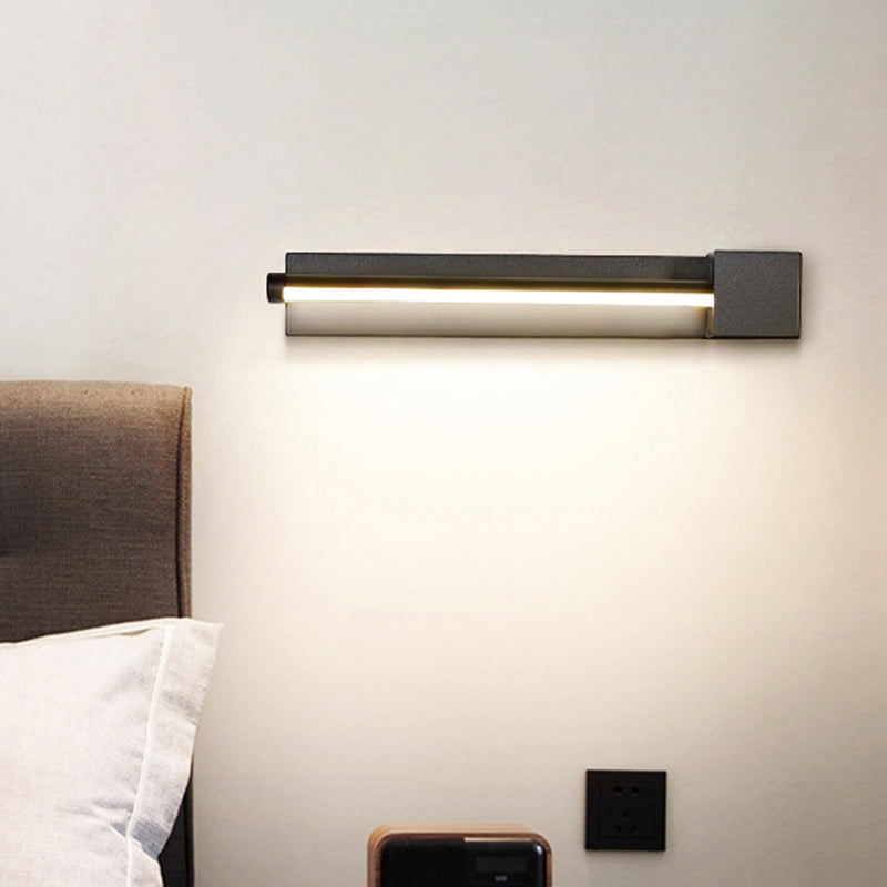 Adjustable Acrylic Shaded Linear Wall Sconce Simplicity LED Black/White Wall Mounted Light Fixture, Warm/White Light Clearhalo 'Modern wall lights' 'Modern' 'Wall Lamps & Sconces' 'Wall Lights' Lighting' 219918