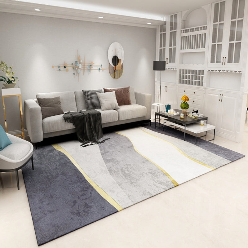 Simple Geometric Print Rug Multi-Colored Modern Area Carpet Polypropylene Non-Slip Backing Stain Resistant Washable Rug for Home Gray-White Clearhalo 'Area Rug' 'Modern' 'Rugs' Rug' 2199550
