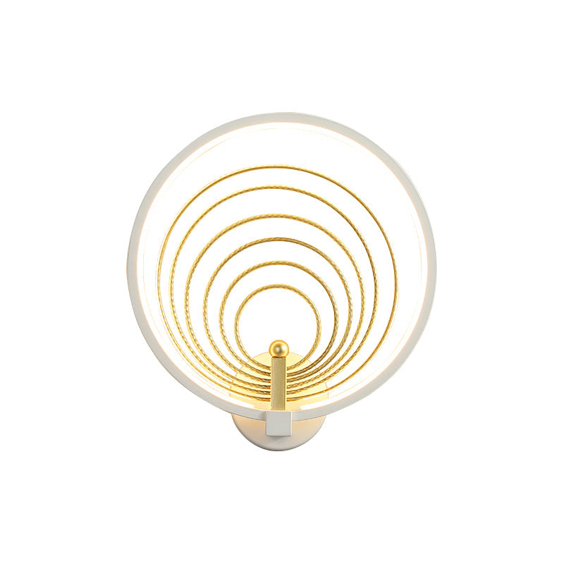 Bedroom LED Sconce Light Fixture Black/White Bedside Wall Light Sconce with Halo-Ring Acrylic Shade Clearhalo 'Modern wall lights' 'Modern' 'Wall Lamps & Sconces' 'Wall Lights' Lighting' 220023