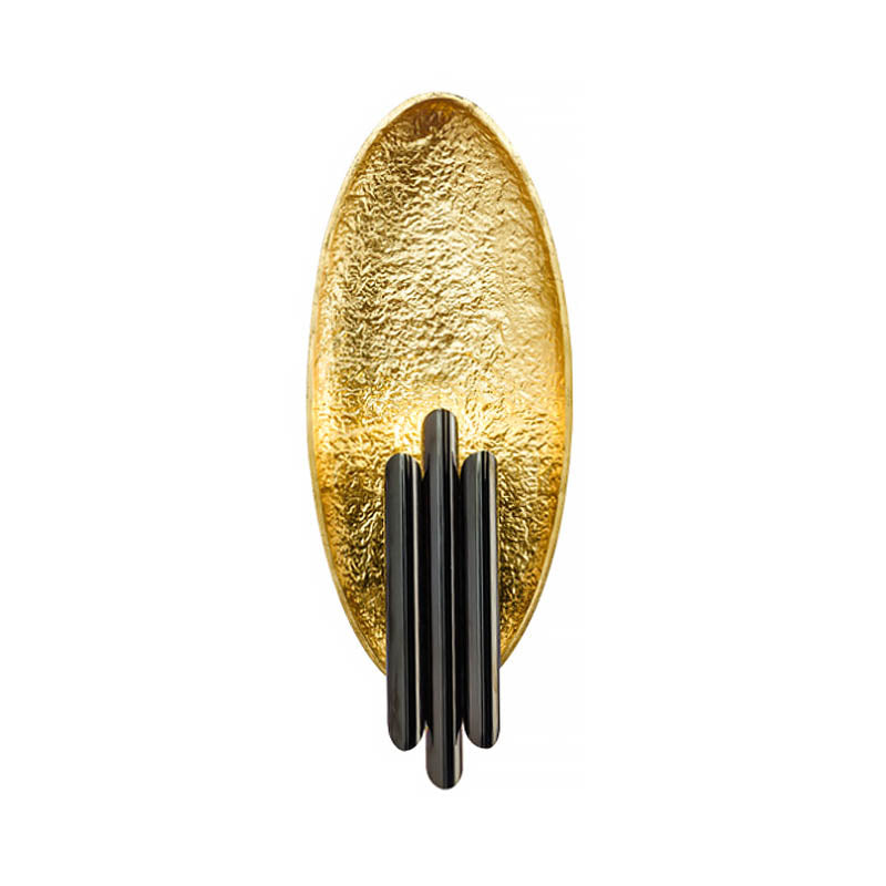 Silver/Gold Oval Wall Sconce Lighting Postmodernist LED Resin Wall Mounted Light Fixture, 18" Height Clearhalo 'Wall Lamps & Sconces' 'Wall Lights' Lighting' 220145
